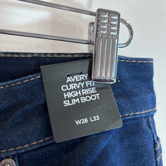 SILVER JEANS Sz 28 x 33 Avery Slim Boot Curvy Fit High Rise Dark Wash Jeans NEW - Picture 8 of 14